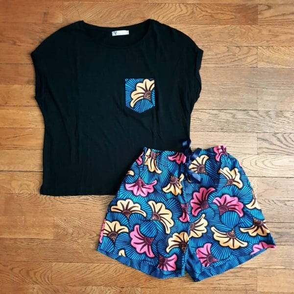 pjama wax short tshirt noir ocean curly nights