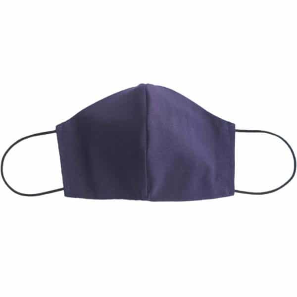 masque anti-projection lavable coton wax coronavirus covid-19 protection visage nez bouche intérieur bleu marine