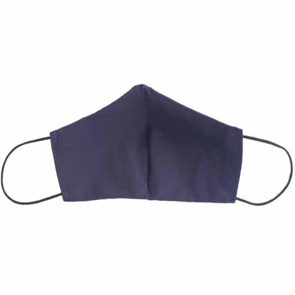 masque anti-projection lavable coton wax coronavirus covid-19 protection visage nez bouche intérieur bleu marine
