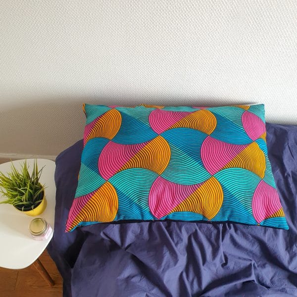 taie d'oreiller réversible satin wax fermeture éclair curly nights ARLEQUIN