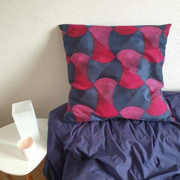 taie d'oreiller réversible satin wax fermeture éclair curly nights VALENTINE