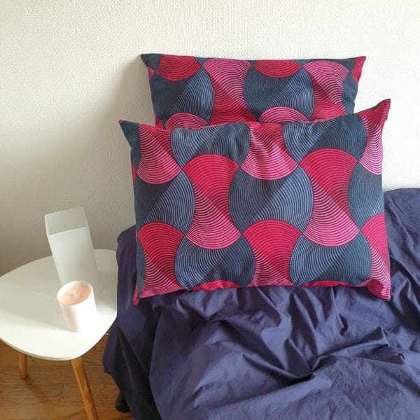 taie d'oreiller réversible satin wax fermeture éclair curly nights VALENTINE