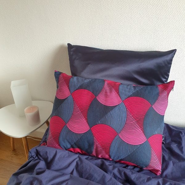 taie d'oreiller réversible satin wax fermeture éclair curly nights VALENTINE
