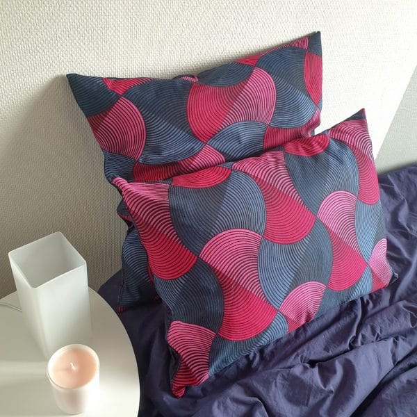 taie d'oreiller réversible satin wax fermeture éclair curly nights VALENTINE