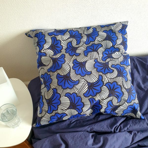 taie d'oreiller réversible satin wax fermeture éclair curly nights REVE BLEU