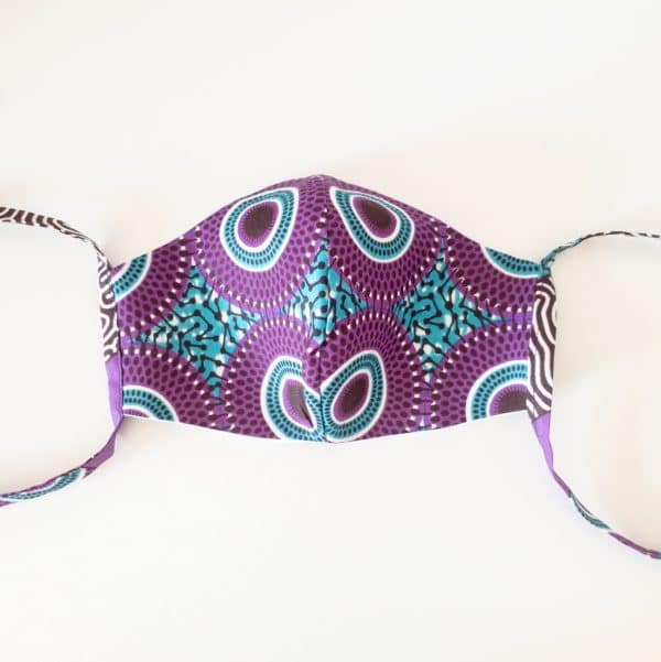 masque anti-projection lavable réglable coton wax coronavirus covid-19 protection visage nez bouche VIOLINE