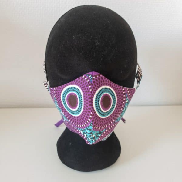 masque anti-projection lavable réglable coton wax coronavirus covid-19 protection visage nez bouche VIOLINE