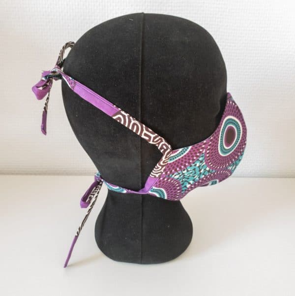 masque anti-projection lavable réglable coton wax coronavirus covid-19 protection visage nez bouche VIOLINE