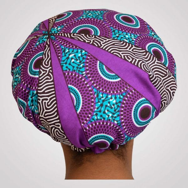 bonnet de nuit satin wax élastique curly nights VIOLINE
