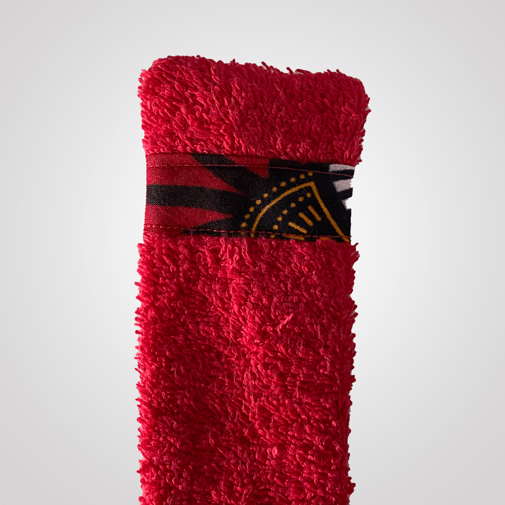 bandeau de sport et cosmétique en satin et éponge curly nights rouge écarlate