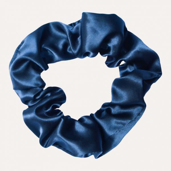 chouchou satin xxl curly nights bleu marine