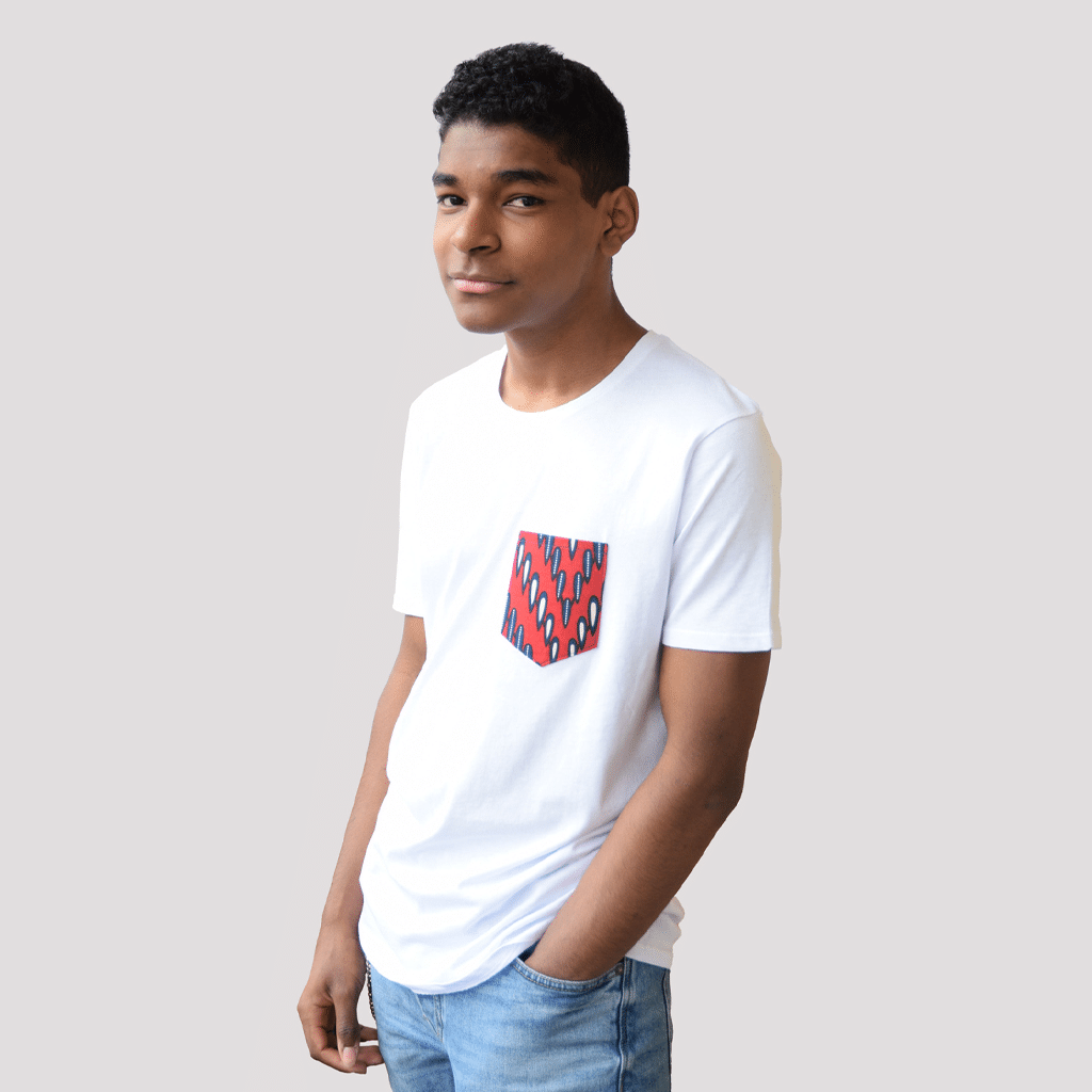 t shirt homme coton wax red nails