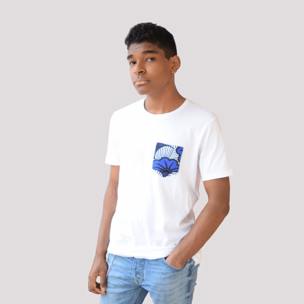t shirt homme coton wax reve bleu