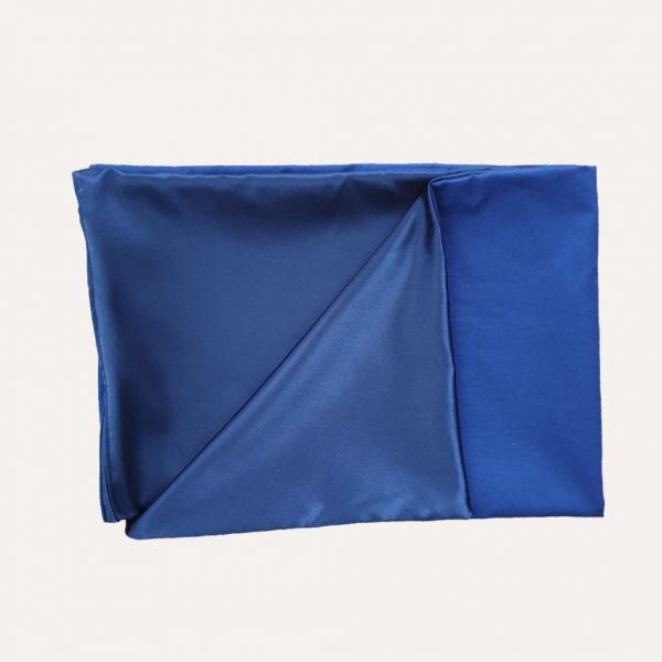 taie d'oreiller double face coton satin unie bleu marine rectangulaire