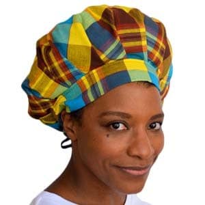 Bonnet de nuit réglable MADRAS BLEU