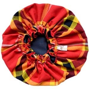 Bonnet satin enfant MADRAS ROUGE