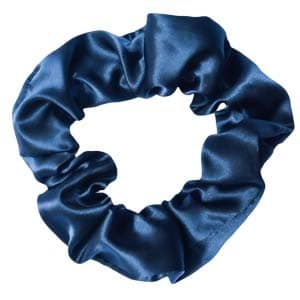 chouchou satin bleu marine