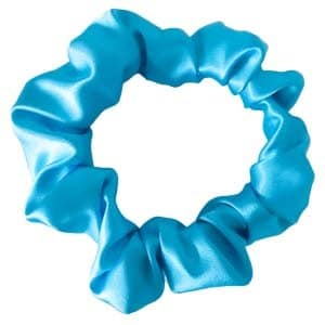 Chouchou satin bleu lagon