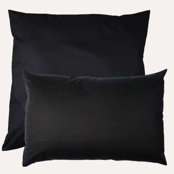 taie d'oreiller double face coton satin unie noir profond carrée et rectangulaire