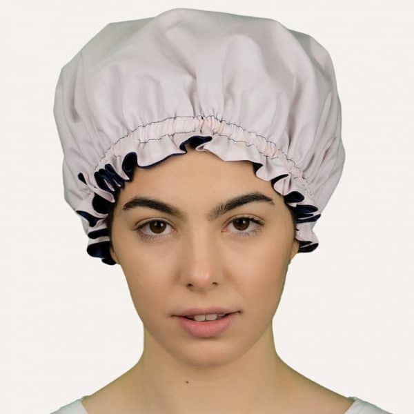 satin bonnet curly nights schlafhaube locken krause puderrosa handmade