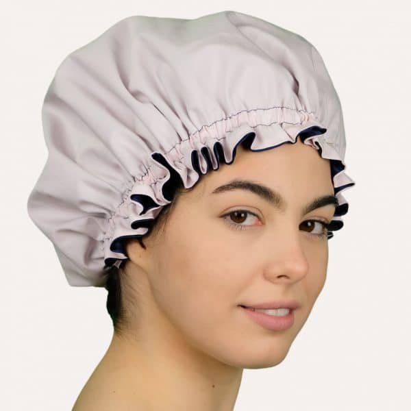 satin bonnet curly nights schlafhaube locken krause puderrosa handmade