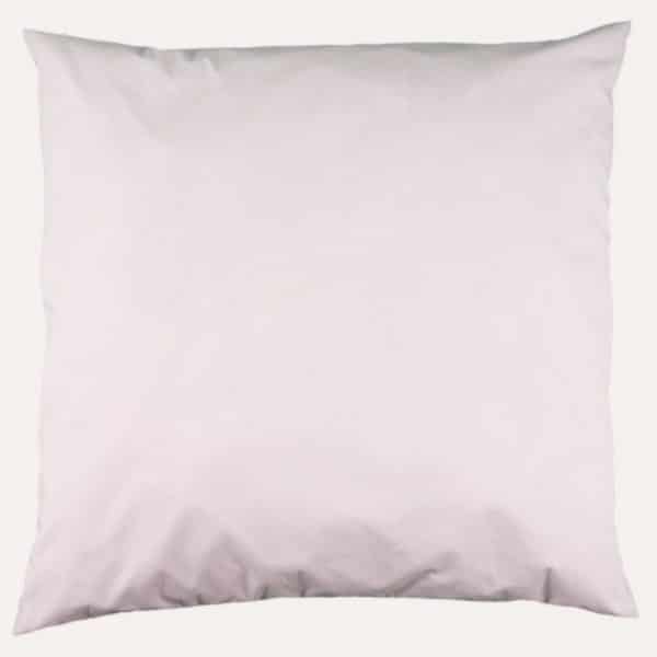 taie d'oreiller double face coton satin unie rose poudré carré