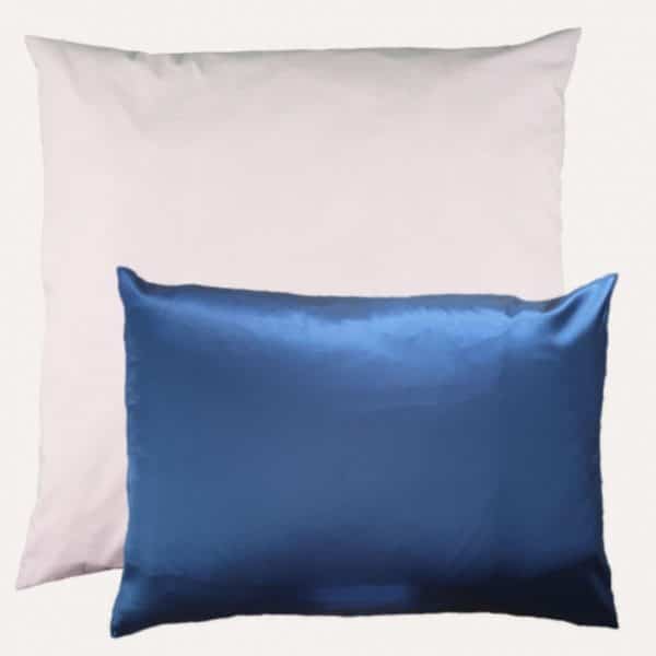 taie d'oreiller double face coton satin unie rose poudré carré rectangulaire
