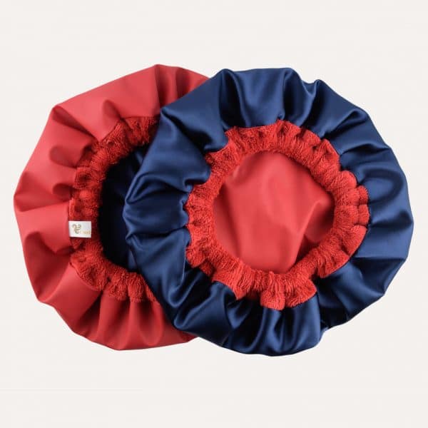 bonnet soins capillaires douche 2-en-1 réversible curly nights