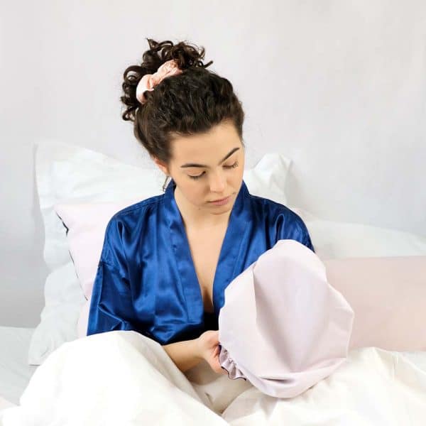 chouchou satin scrunchie pinnaple boucles curly nights