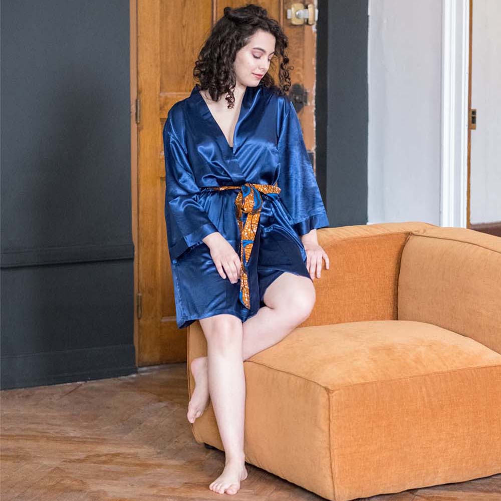 ceinture longue wax PAON D'OR pour kimono, jeans, robe, manteau