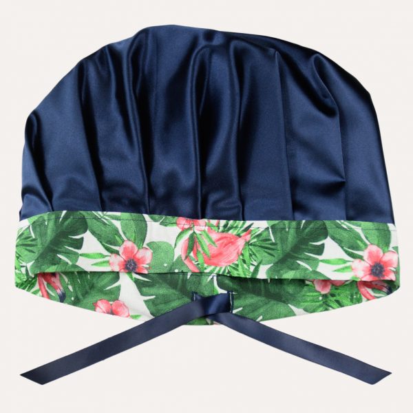 Bonnet de nuit réglable satin coton boucles crépus cheveux frisés curly nights FLAMANT ROSE