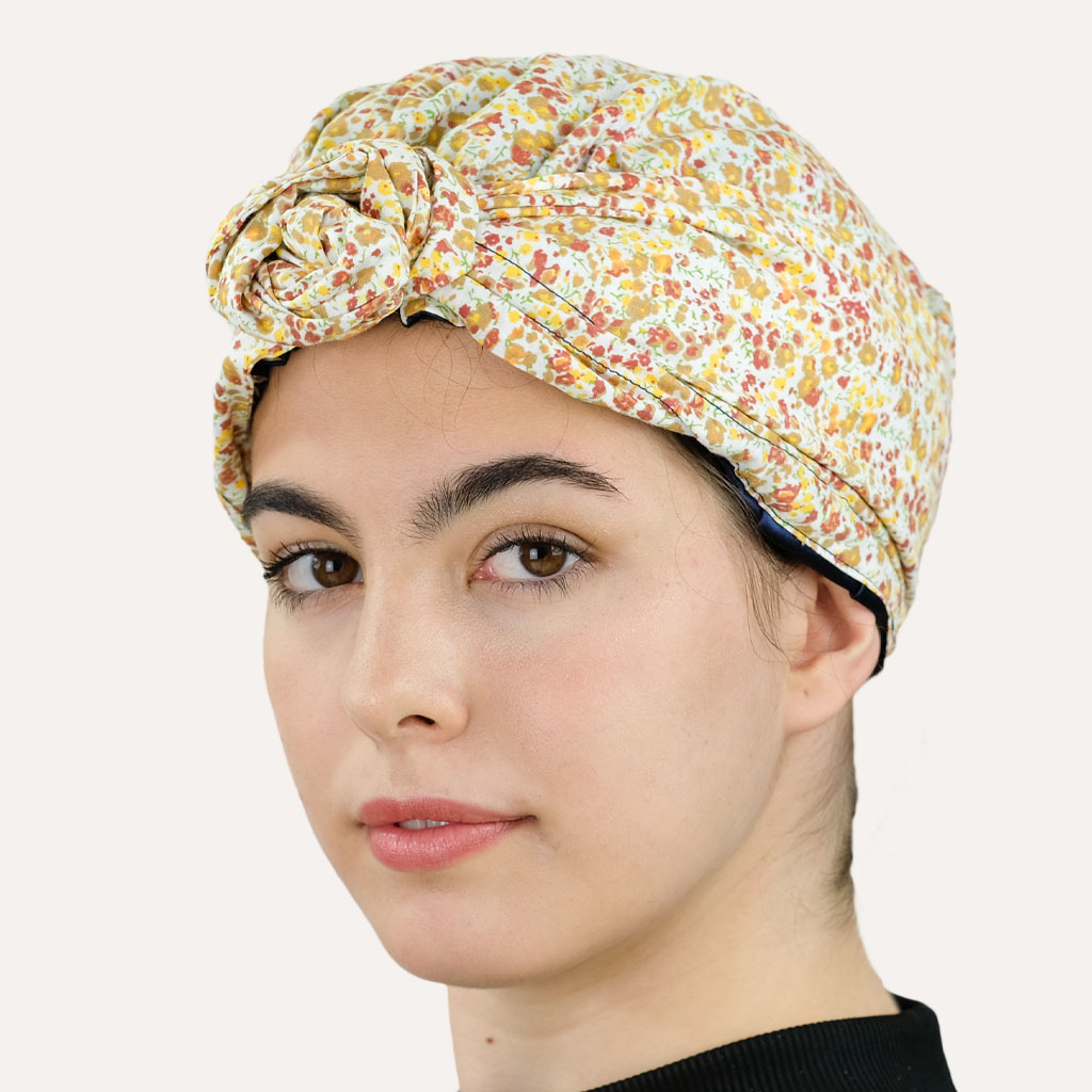 turban satin foulard blumenwiese