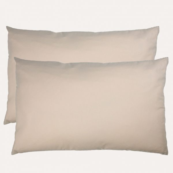 taie d'oreiller satin coton beige uni fait main en france curly nights