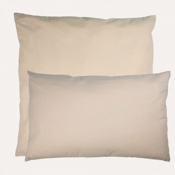 taie d'oreiller satin coton beige uni fait main en france curly nights