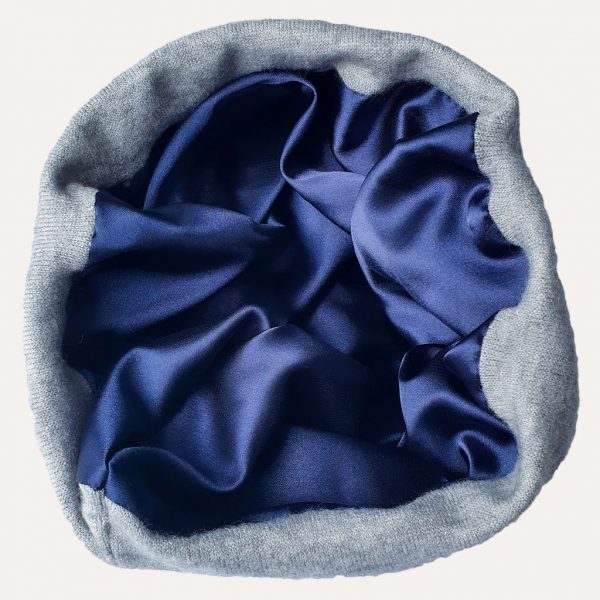 bonnet d'hiver beanie doublure satin homme femme gris curly nights